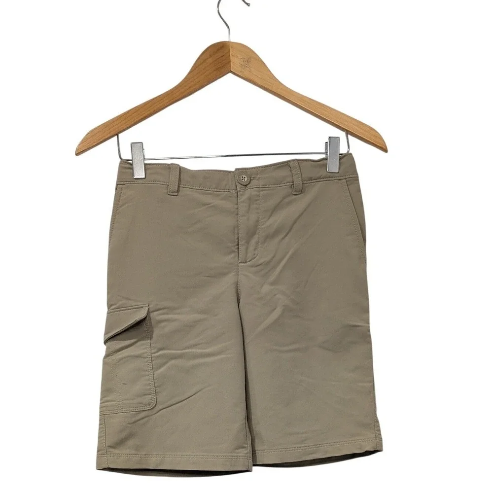 Under Armour Youth Khaki Stretch Waist Cargo Shorts‎ Casual Comfort Size YM